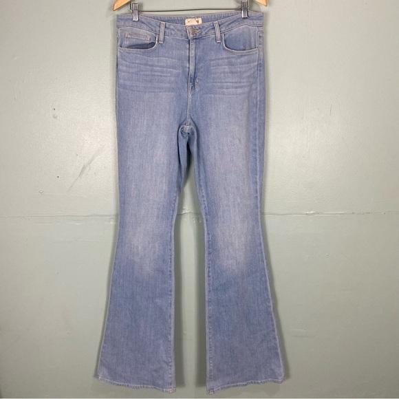 L’Agence Bell High Rise Flare Jeans Blue Cloud Light Wash Bell Bottom Sz 32 - Picture 2 of 6